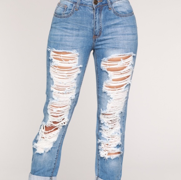 distressed end jeans